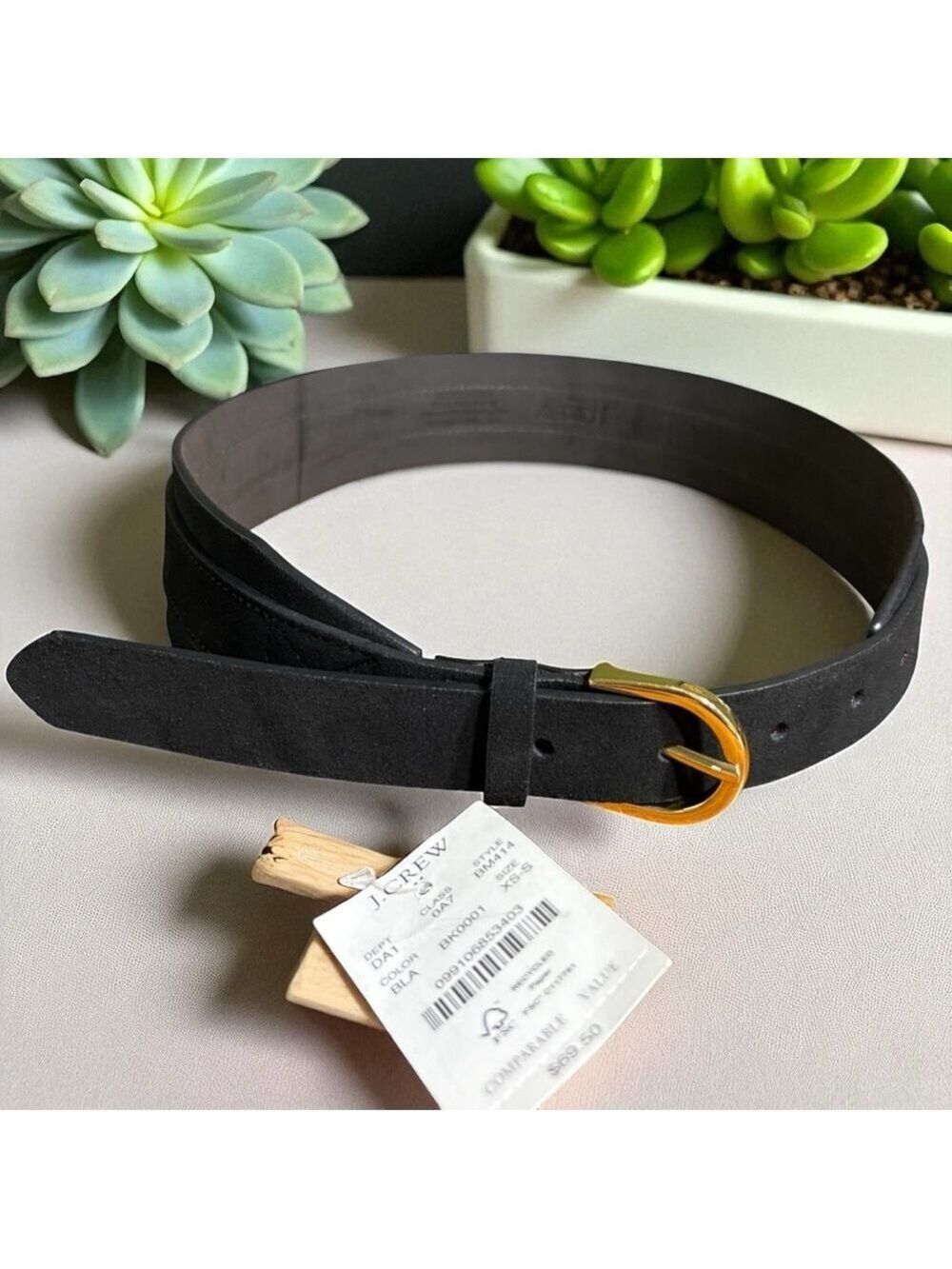 J.Crew-NWT Women’s black suede dress belt. XS-S 
Fits 27.5”-31.5” waist. New! - Picture 3 of 11